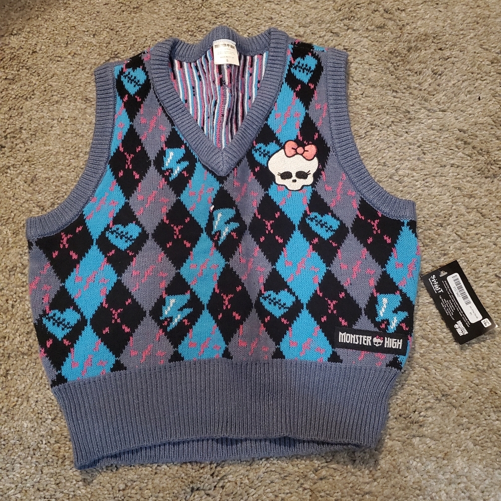 Monster High Blue and Pink Knit Vest
